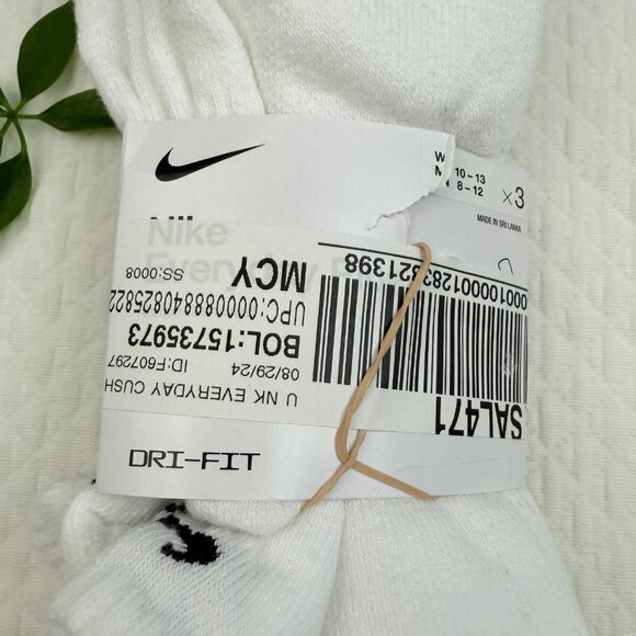 Nike 3 pairs Unisex Dri Fit Everyday Plus Cushioned No Show Socks Mens L 8-12 - Picture 3 of 7